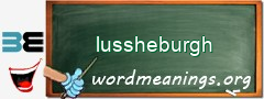 WordMeaning blackboard for lussheburgh